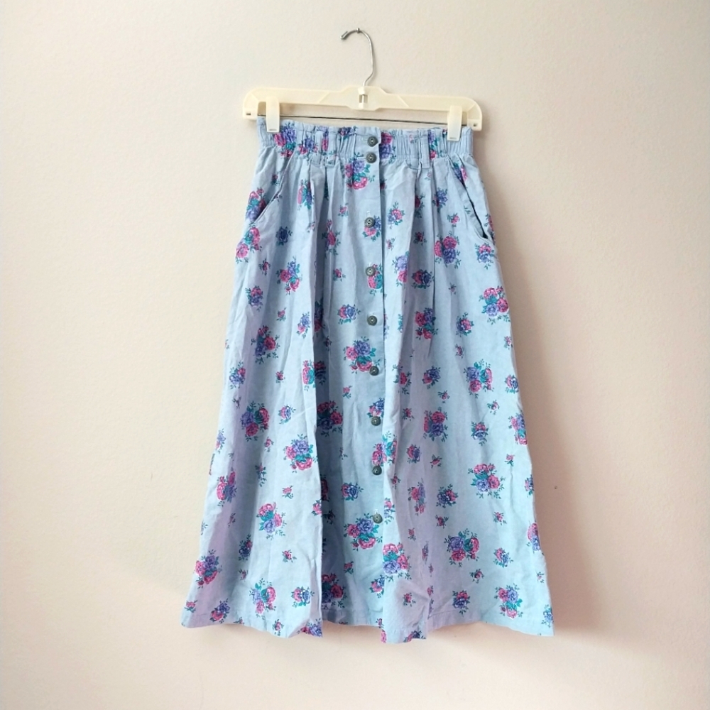 Vintage Printed "Denim" skirt